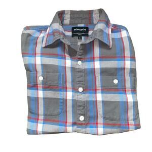 Bonobos Men’s Gray Plaid Slim Fit Long Sleeve Button Up Dress Shirt Size Small